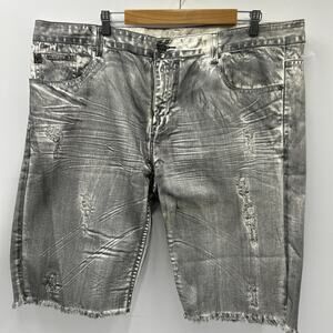 Grindhouse Denim Shorts Men’s Size 42 Gray Distressed Bermuda VERY CLEAN